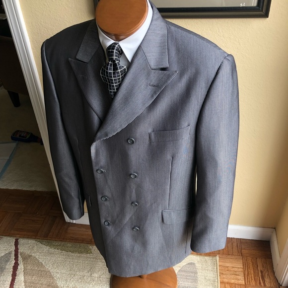 COPY - Caravelli Double Breasted Pinstripe Zoot Suit 42R - Picture 8 of 16